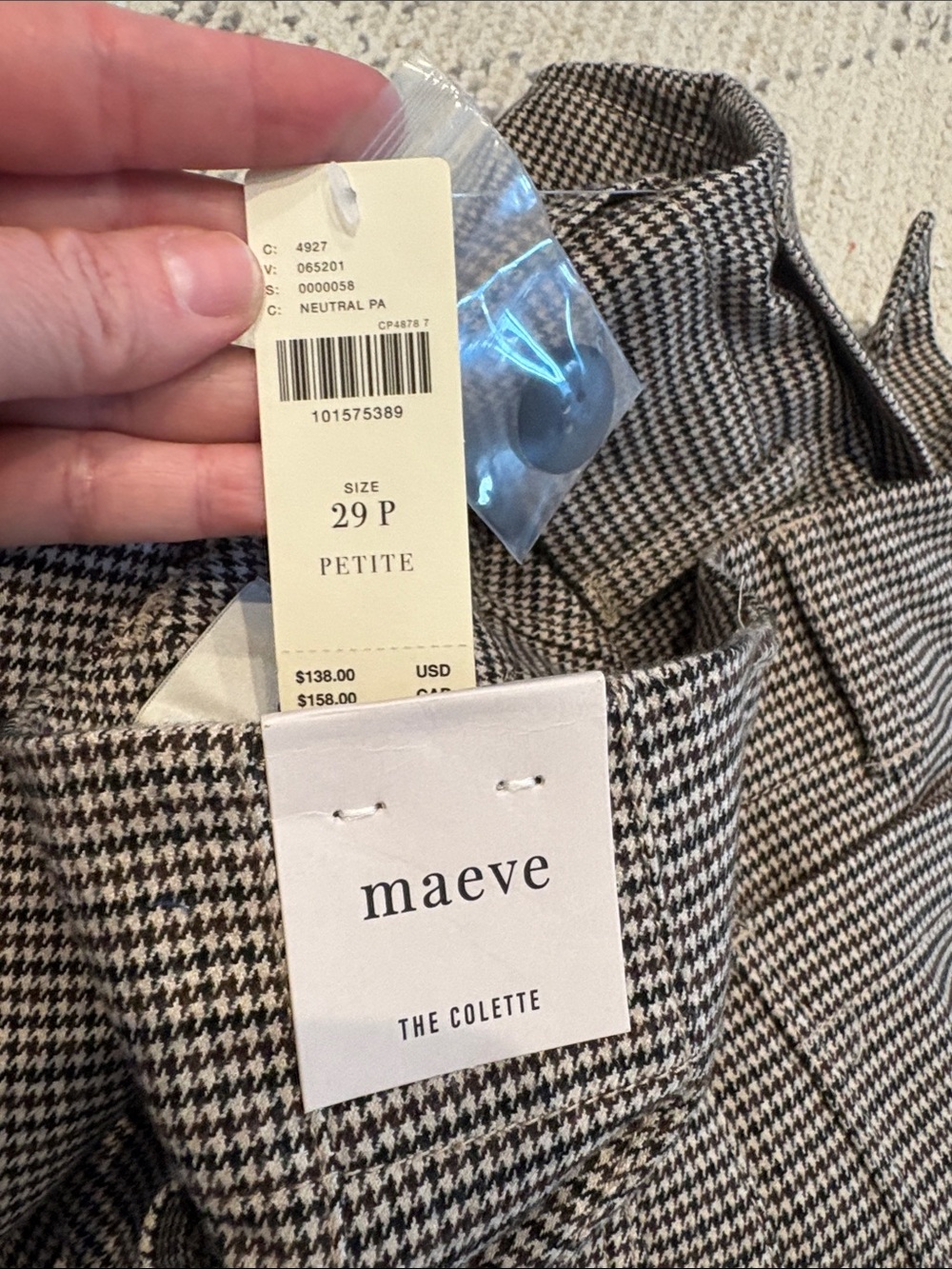 Anthropology Maeve Colette Houndstooth Ankle Pants